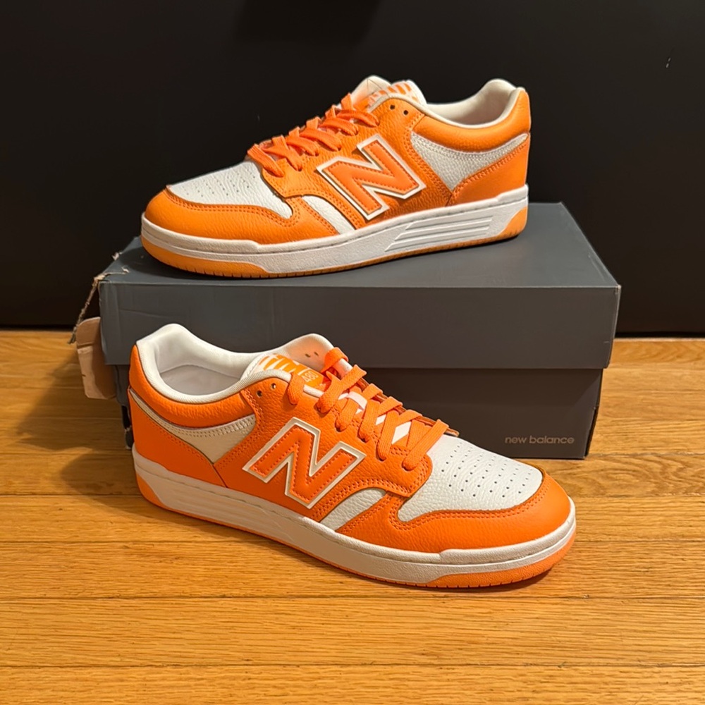 New Balance 480 Orange and White